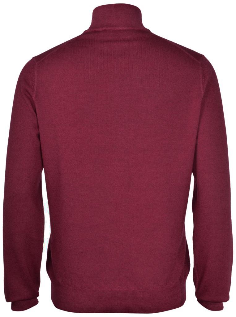Gran Sasso trui met rits-100% wol-HEREN TRUIEN & VESTEN-Bordeaux