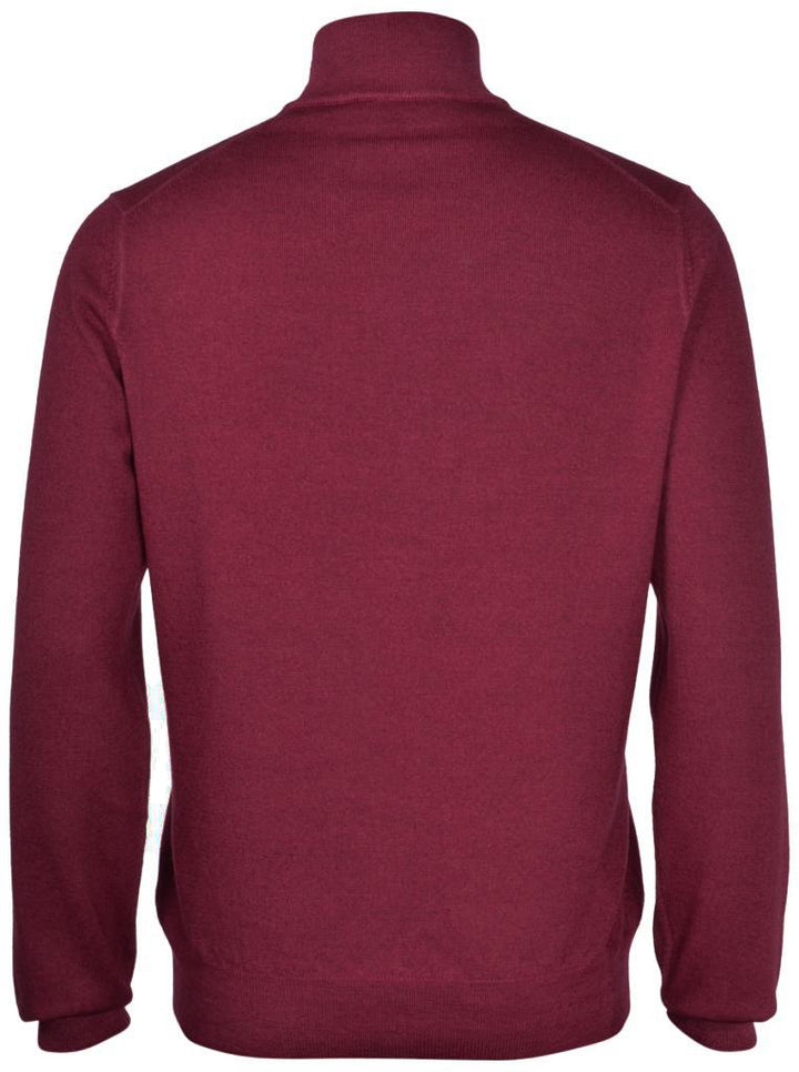 Gran Sasso trui met rits-100% wol-HEREN TRUIEN & VESTEN-Bordeaux