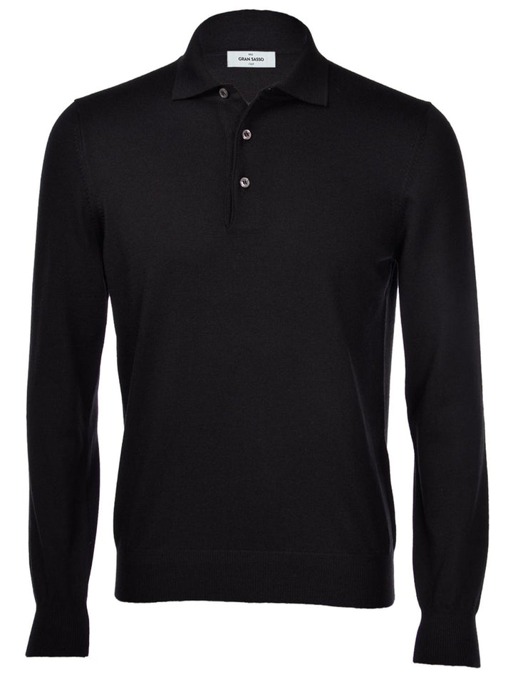 Gran Sasso trui polokraag-100% wol-HEREN TRUIEN & VESTEN-Zwart