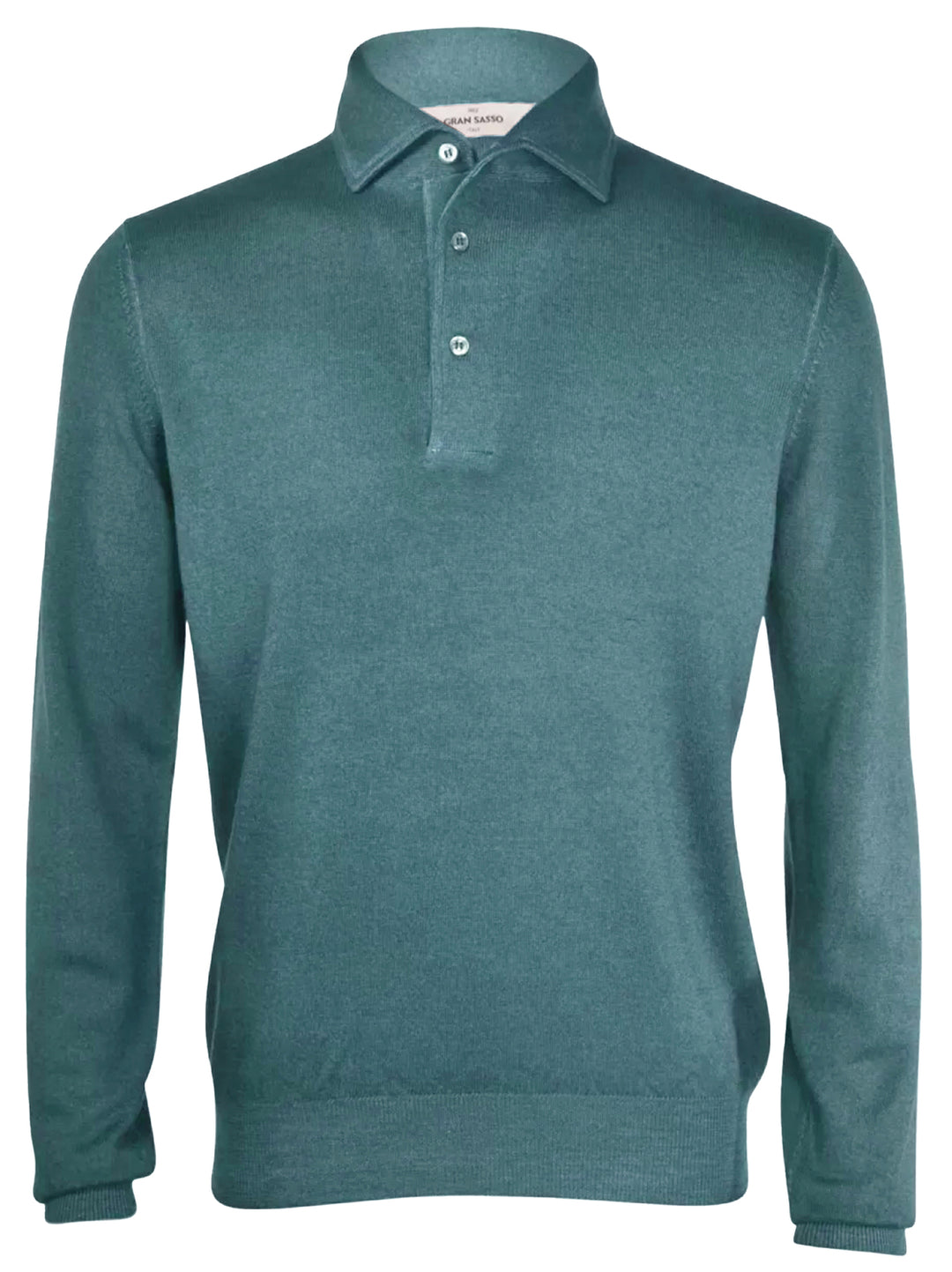 Gran Sasso Trui Polokraag – Blauw-100% virginwol-HEREN POLO'S & T-SHIRTS-Blauw