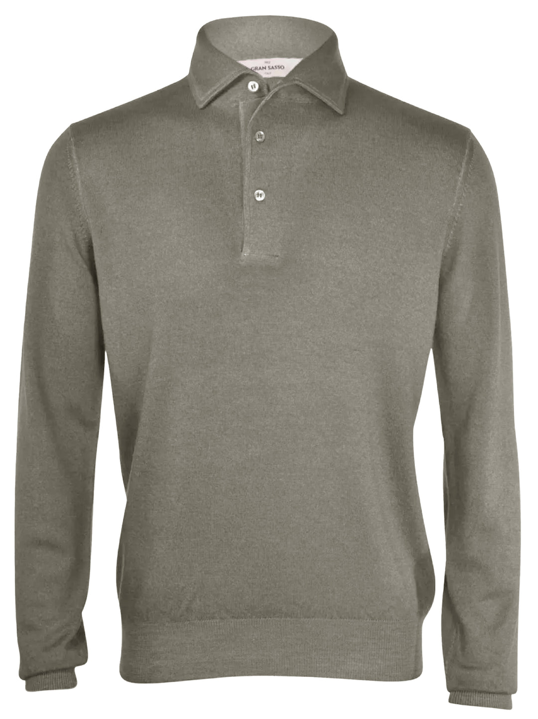 Gran Sasso Trui Polokraag – Grijs-100% virginwol-HEREN POLO'S & T-SHIRTS-Grijs