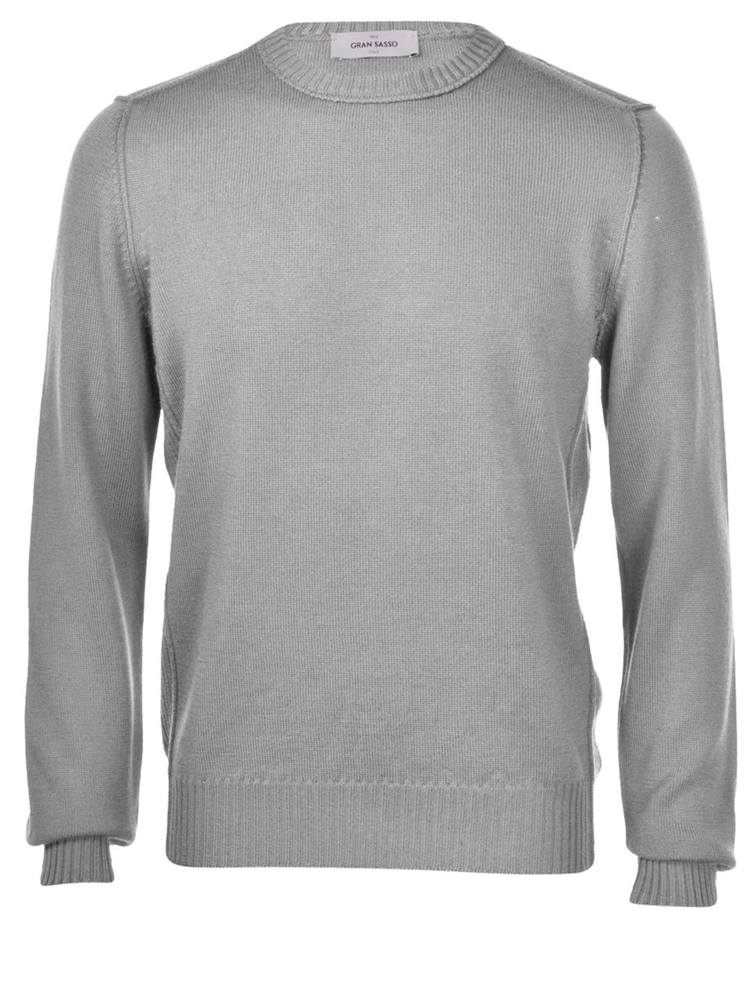 Gran Sasso trui ronde hals-100% wol-HEREN TRUIEN & VESTEN-Grijs