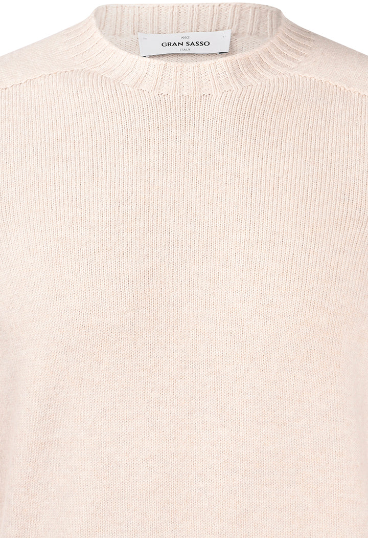 Gran Sasso Trui Ronde Hals – Beige-100% wol-HEREN TRUIEN & VESTEN-Beige