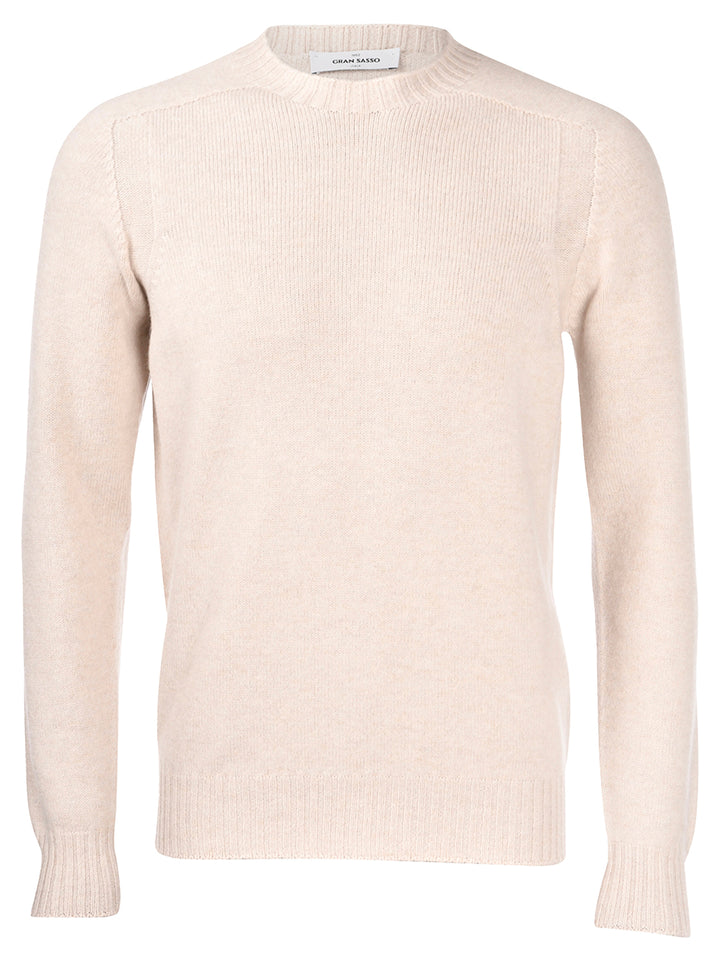 Gran Sasso Trui Ronde Hals – Beige-100% wol-HEREN TRUIEN & VESTEN-Beige