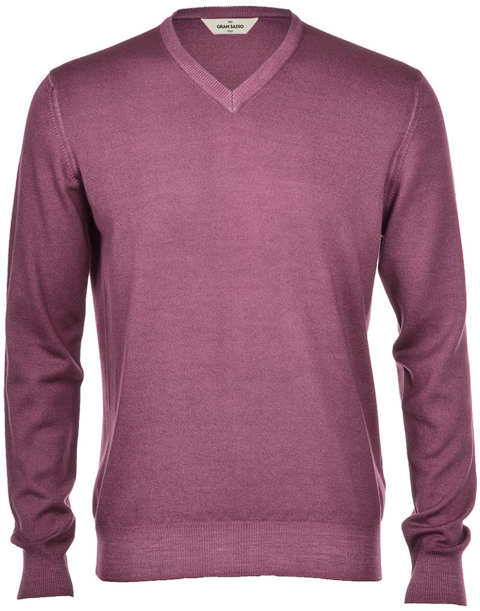 Gran Sasso trui v-hals-100% wol-HEREN TRUIEN & VESTEN-Paars