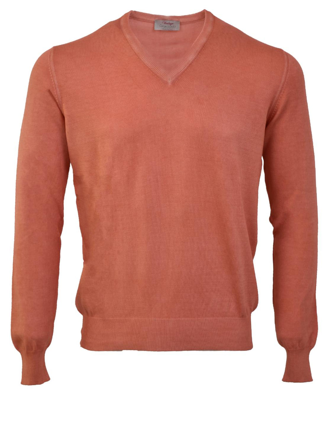 Gran Sasso V-hals-100% katoen-HEREN TRUIEN & VESTEN-Roze