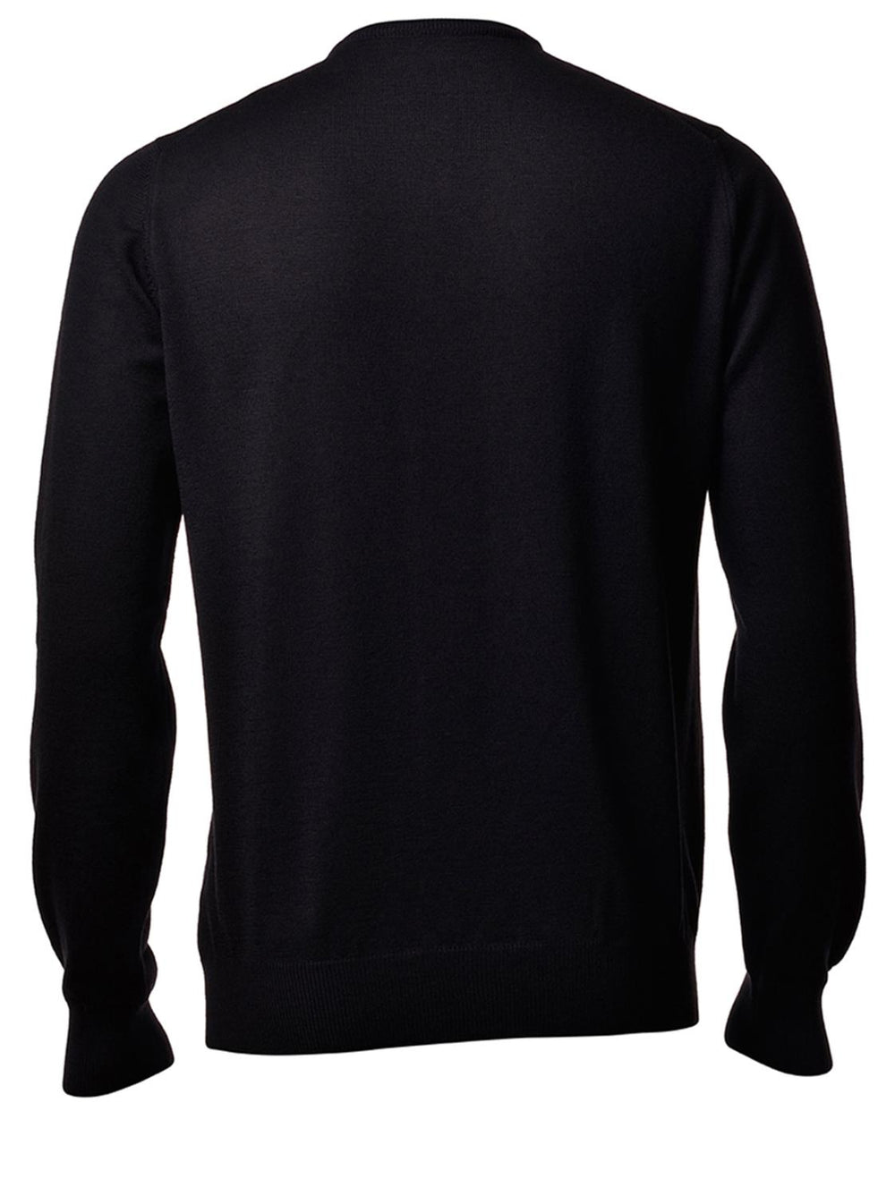 Gran Sasso v-hals trui zwart-100% wol-HEREN TRUIEN & VESTEN-Zwart