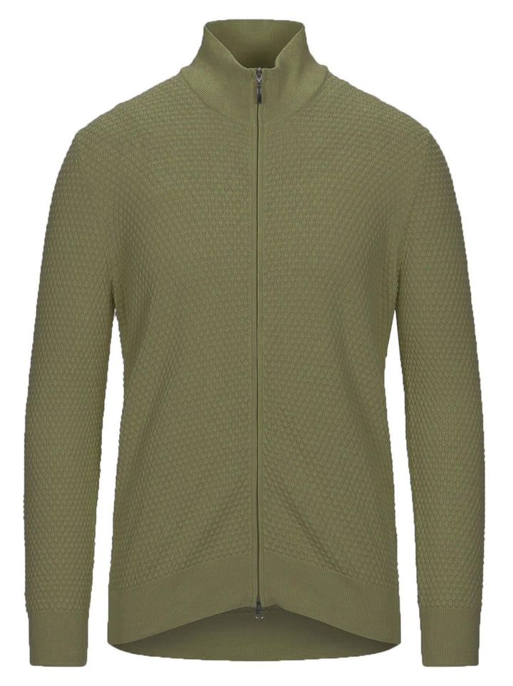 Gran Sasso vest groen-100% katoen-HEREN TRUIEN & VESTEN-Groen