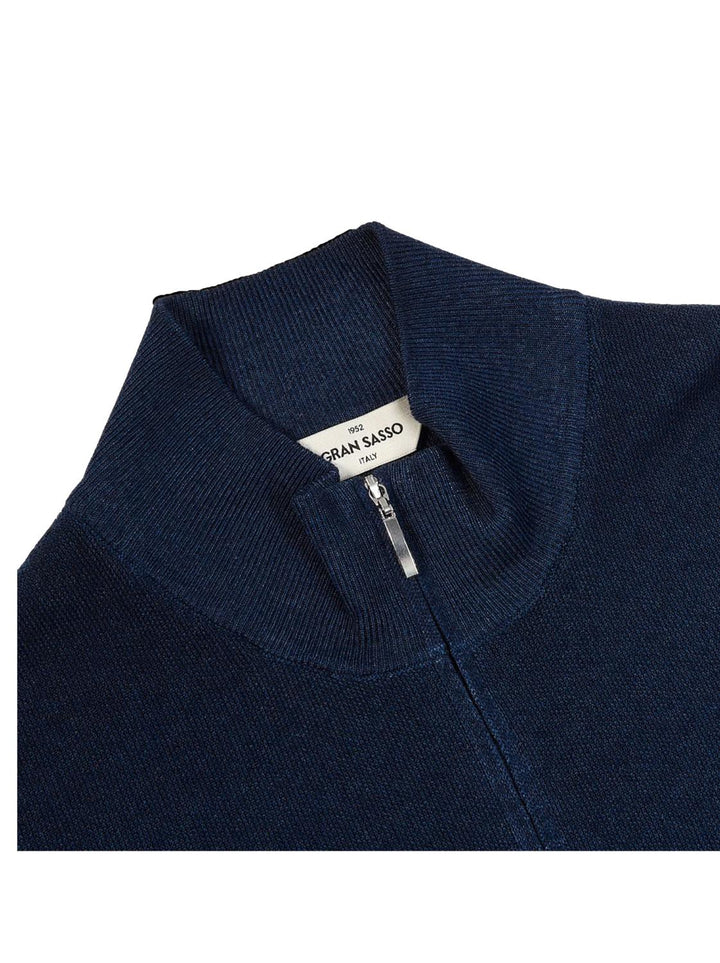 Gran Sasso vest met rits-100% wol-HEREN TRUIEN & VESTEN-Blauw