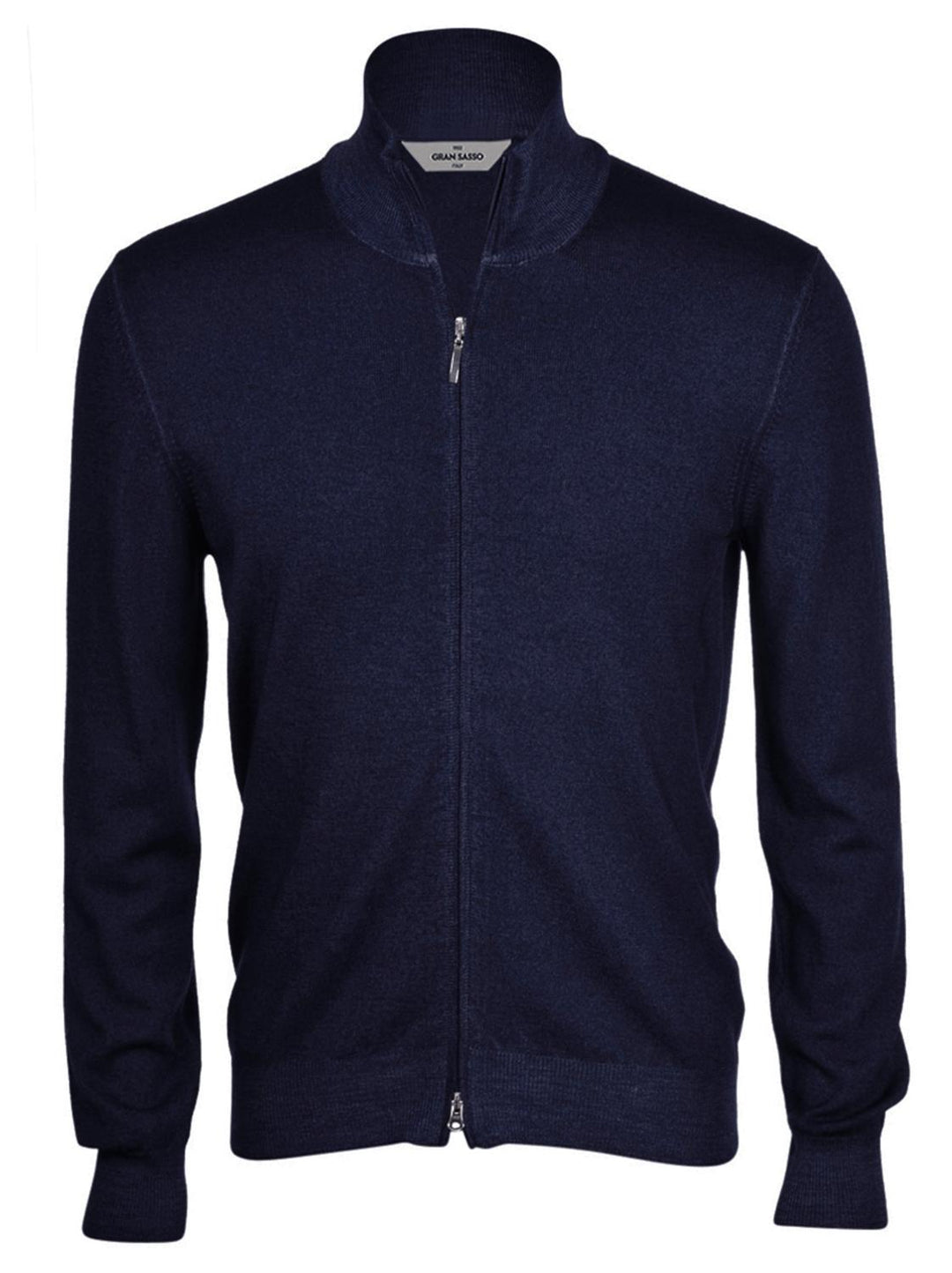 Gran Sasso vest met rits-100% wol-HEREN TRUIEN & VESTEN-Blauw