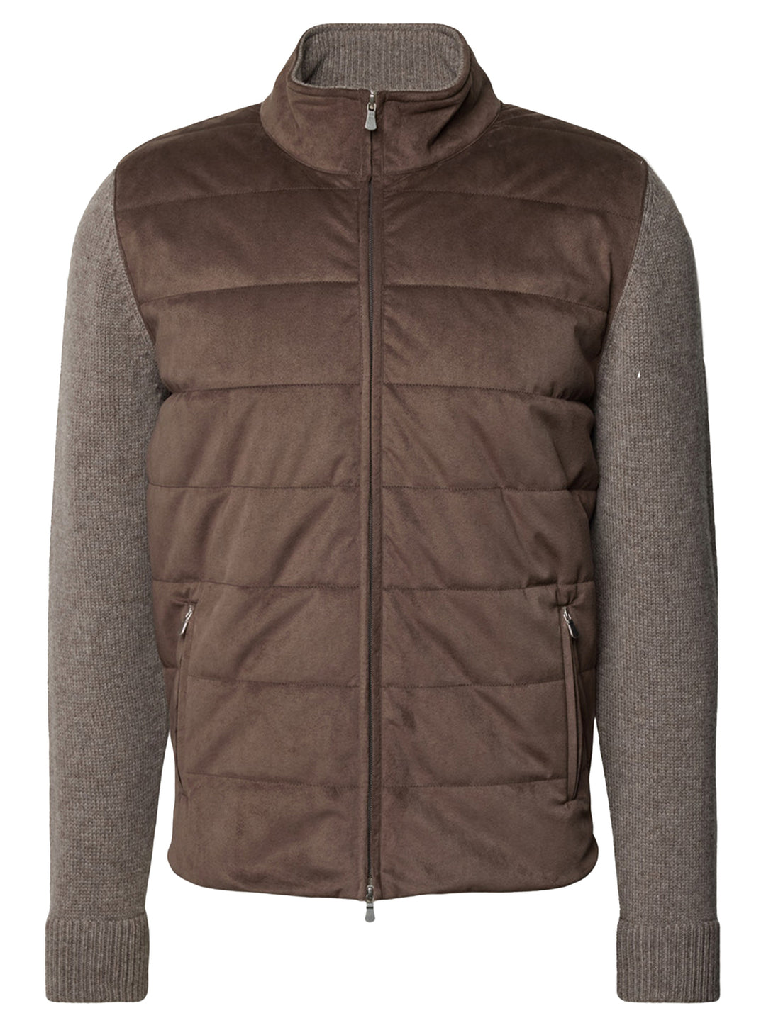 Gran Sasso Vest met Rits – Bruin-100% wol-HEREN TRUIEN & VESTEN-Bruin