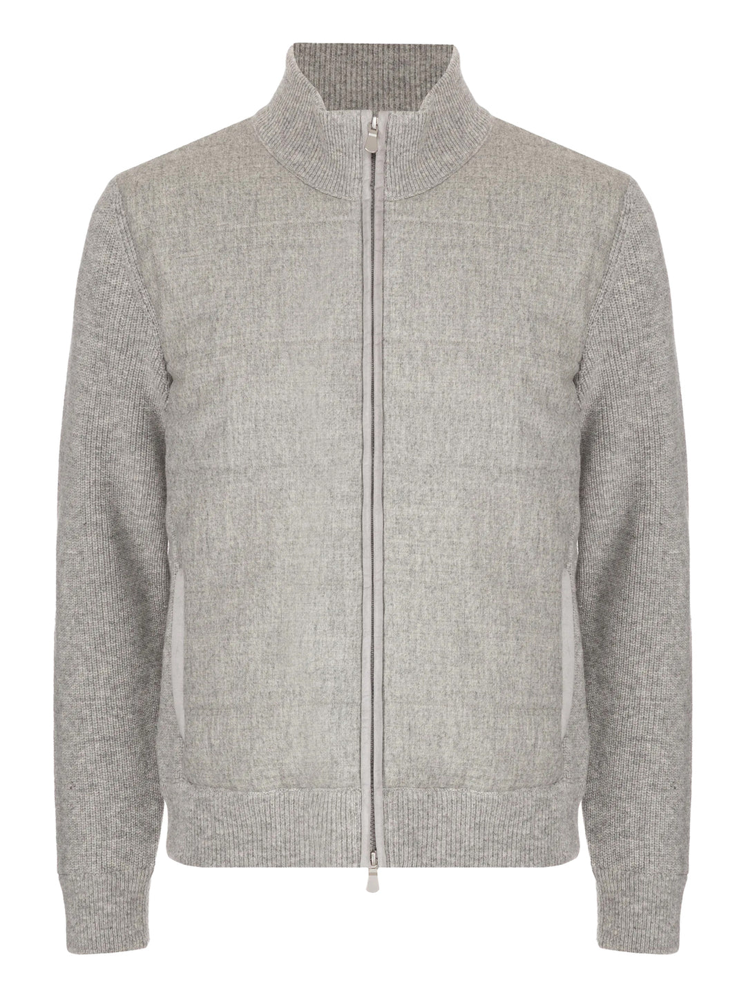 Gran Sasso Vest met Rits – Grijs-100% wol-HEREN TRUIEN & VESTEN-Grijs