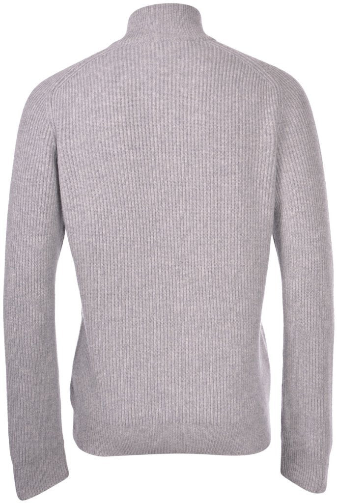 Gran Sasso Vest met Rits – Grijs-80% virgin wol, 10% viscose en 10% kashmir.-HEREN TRUIEN & VESTEN-Grijs