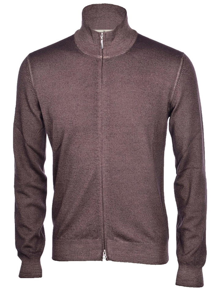 Gran Sasso vest rits-100% wol-HEREN TRUIEN & VESTEN-Bruin