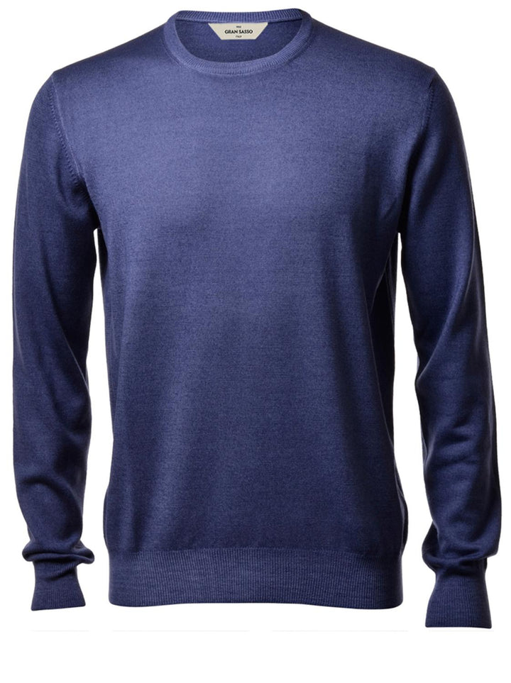 Gran Sasso Vintage ronde hals-100% wol-HEREN TRUIEN & VESTEN-Blauw
