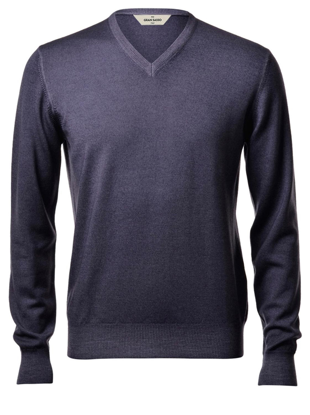 Gran Sasso Vintage v-hals trui-100% wol-HEREN TRUIEN & VESTEN-Grijs