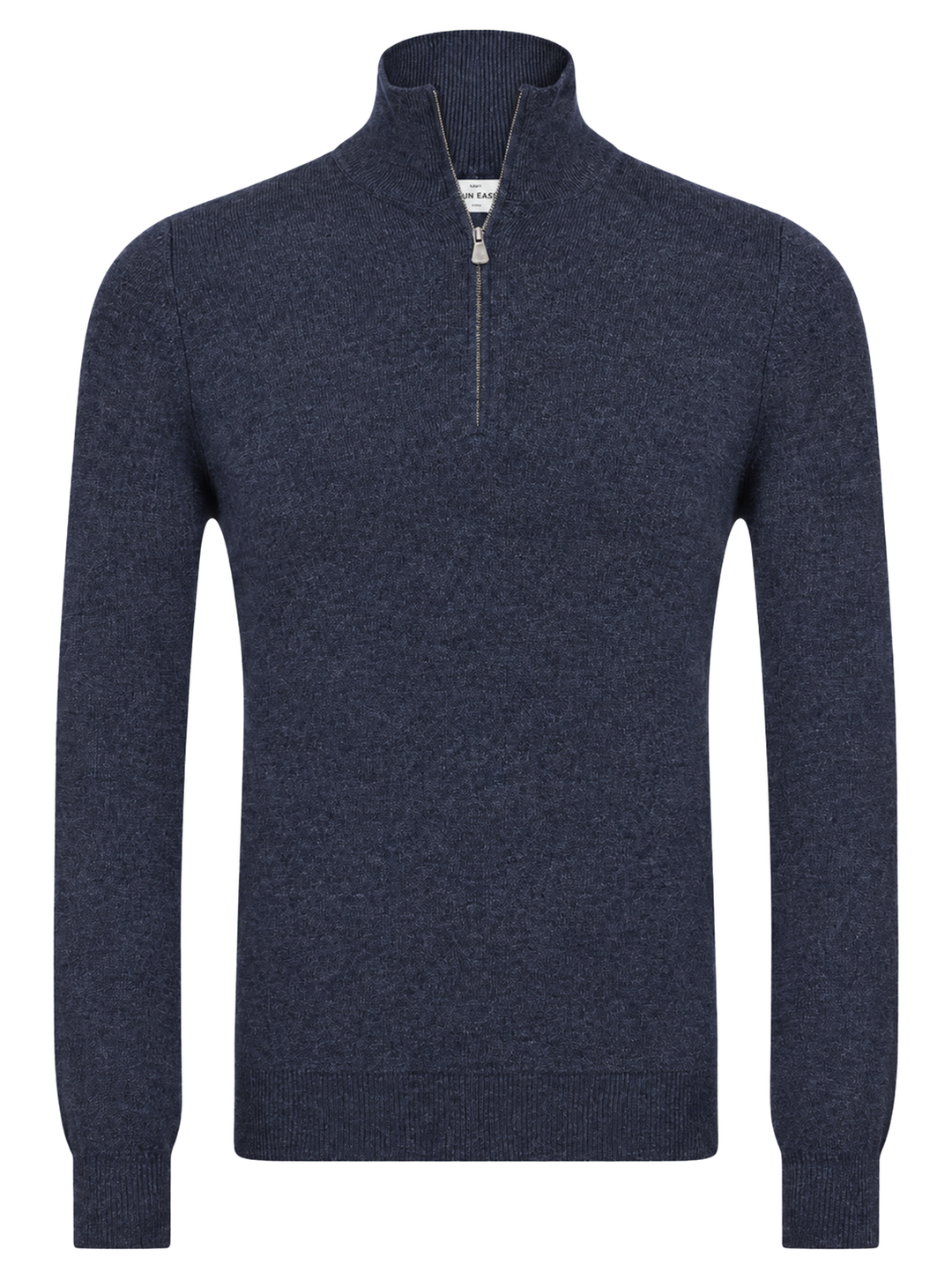 Gran Sasso Wol Cashmere Half Zip – Blauw-80% wol, 10% viscose, 10% cashmere-HEREN TRUIEN & VESTEN-Blauw