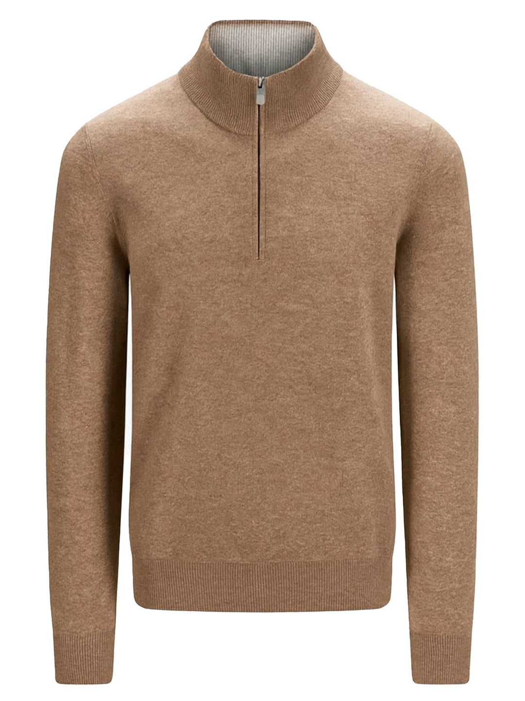 Gran Sasso Wol Cashmere Half Zip – Bruin-80% wol, 10% viscose, 10% cashmere-HEREN TRUIEN & VESTEN-Bruin