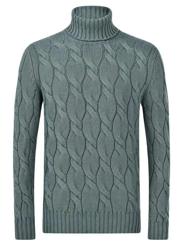 Gran Sasso Wol Cashmere Kabel Coltrui – Grijs-80% wol, 10% kasjmier, 10% viscose-HEREN TRUIEN & VESTEN-Grijs