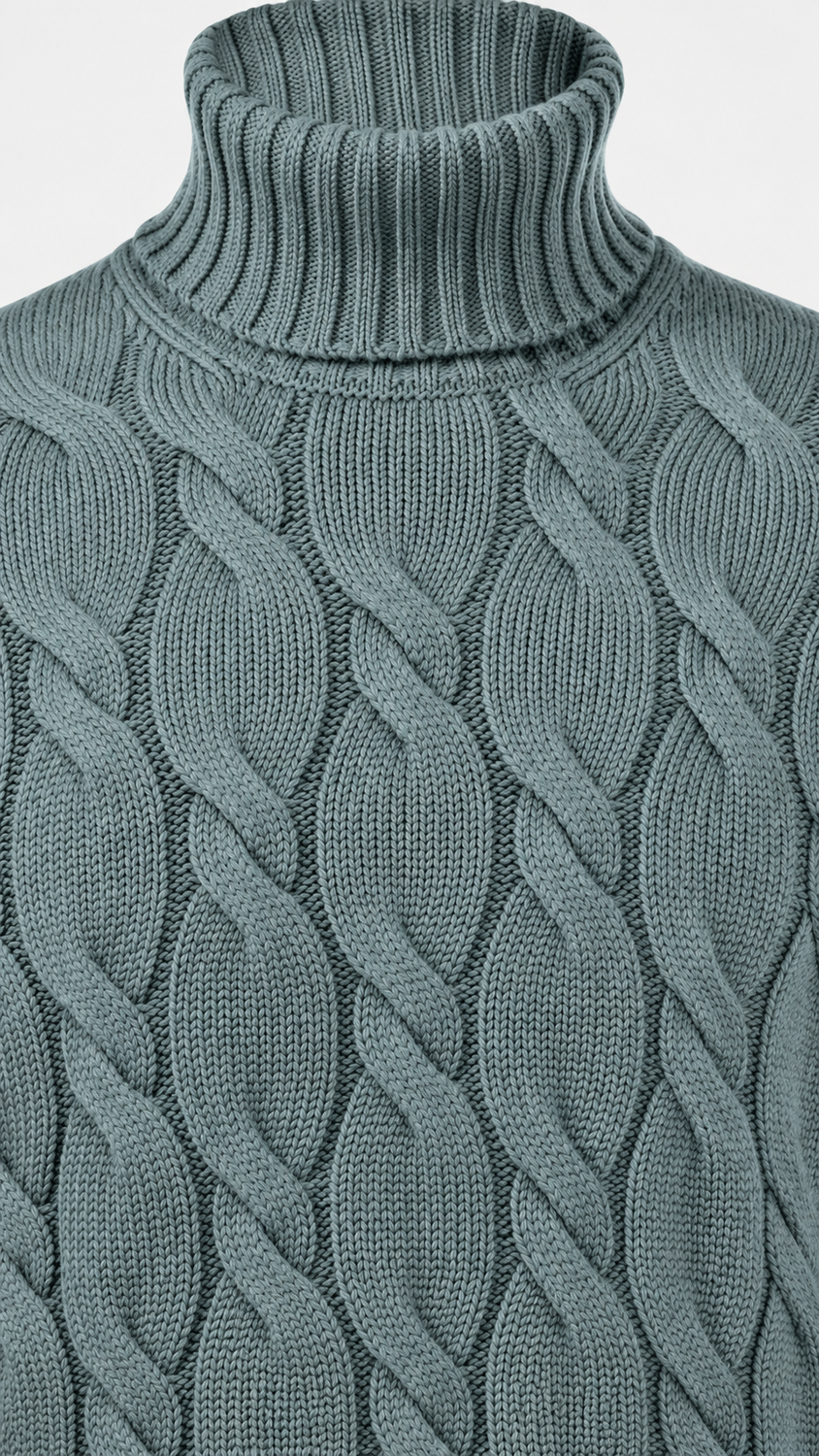 Gran Sasso Wol Cashmere Kabel Coltrui – Grijs-80% wol, 10% kasjmier, 10% viscose-HEREN TRUIEN & VESTEN-Grijs