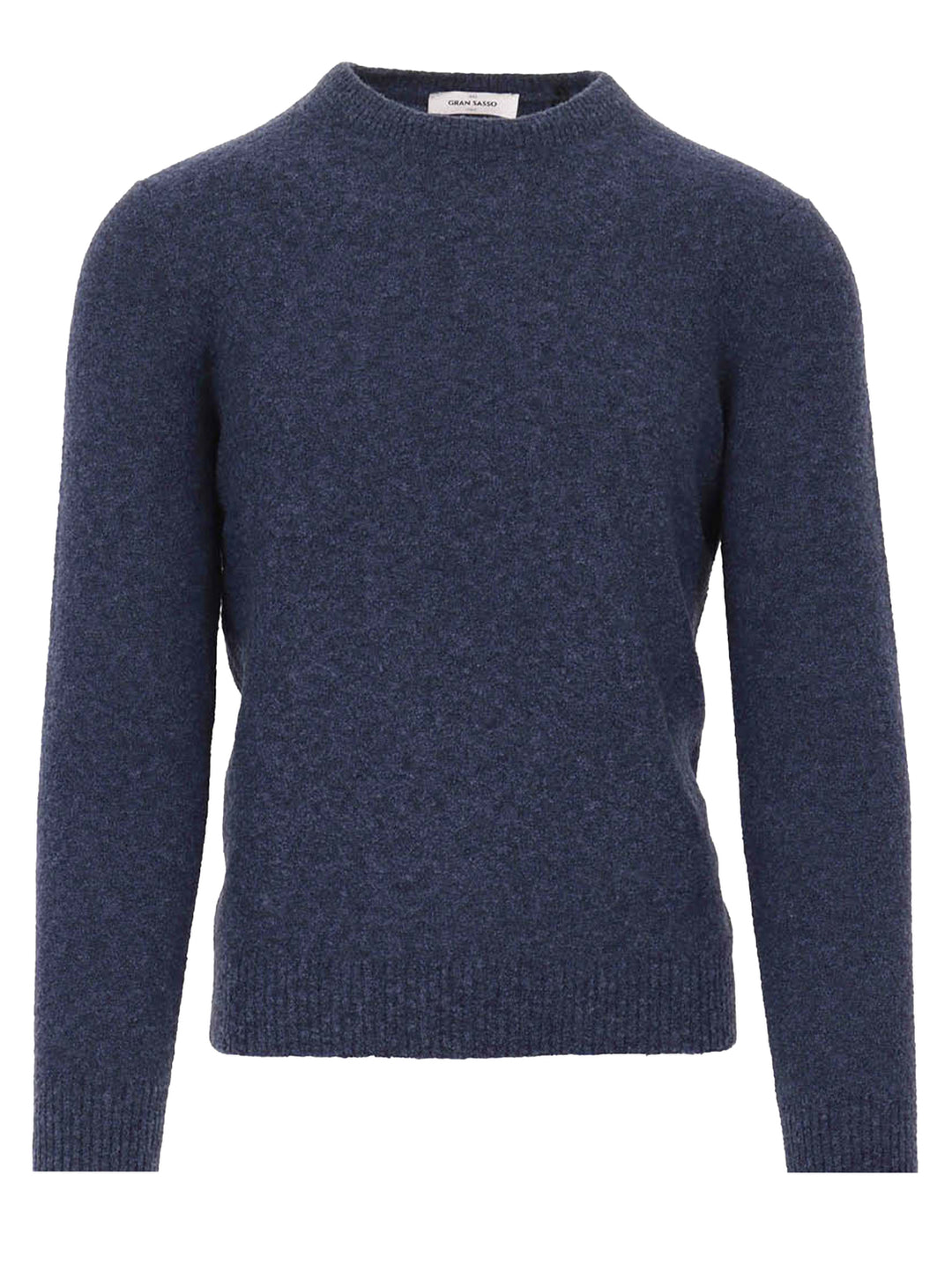 Gran Sasso Wollen Crewneck Trui – Blauw-70% wol, 30% polyamide-HEREN TRUIEN & VESTEN-Blauw