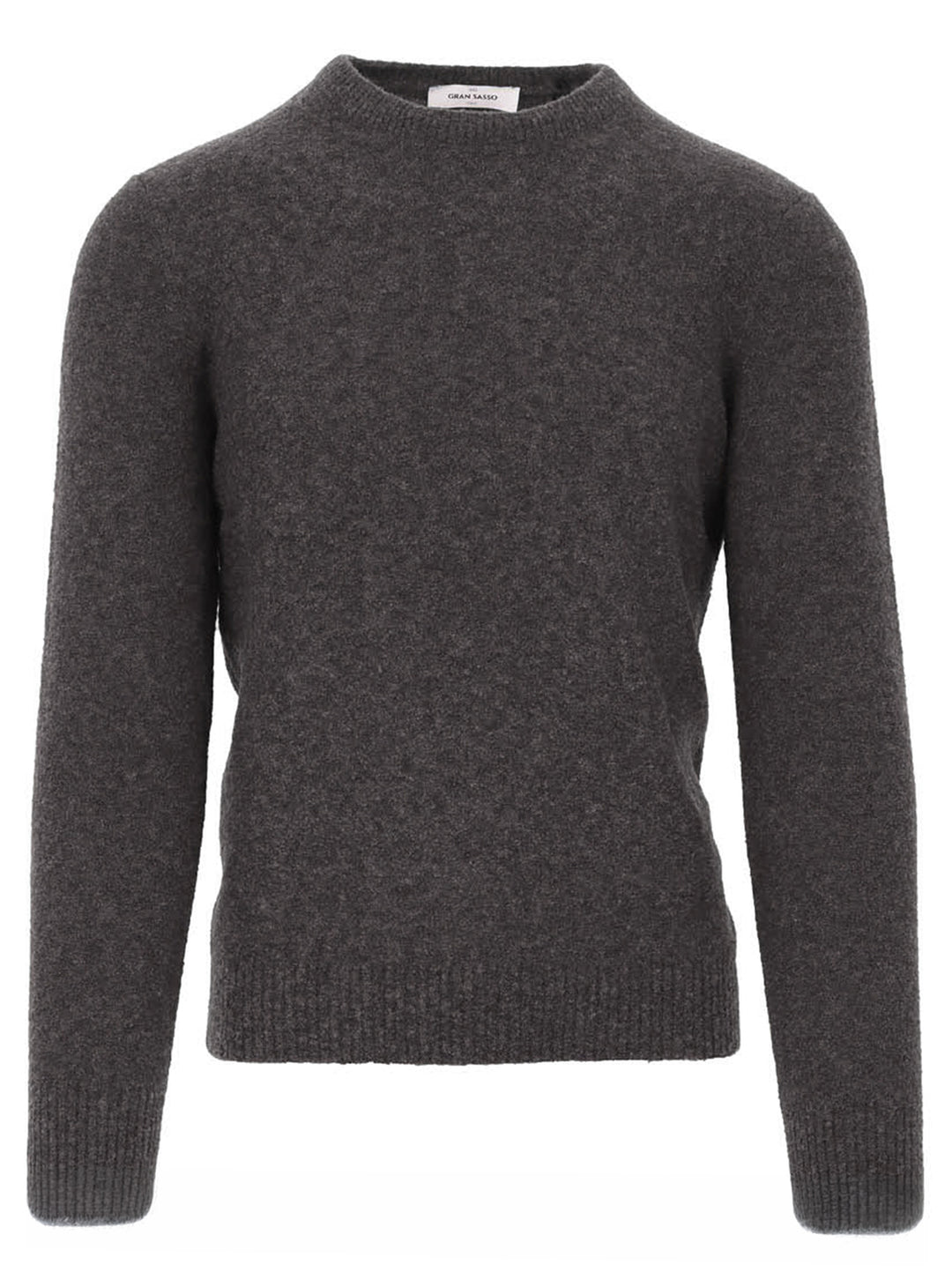 Gran Sasso Wollen Crewneck Trui – Bruin-70% wol, 30% polyamide-HEREN TRUIEN & VESTEN-Bruin