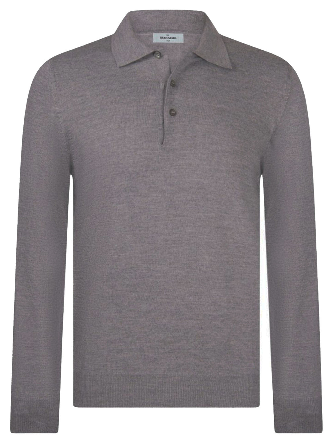 Gran Sasso Wollen Polo Trui – Grijs-100% lamswol-HEREN TRUIEN & VESTEN-Grijs