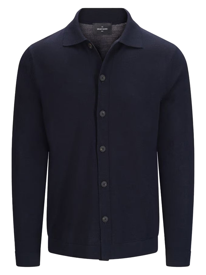 Gran Sasso Wollen Vest  – Blauw-100% lamswol-HEREN TRUIEN & VESTEN-Blauw