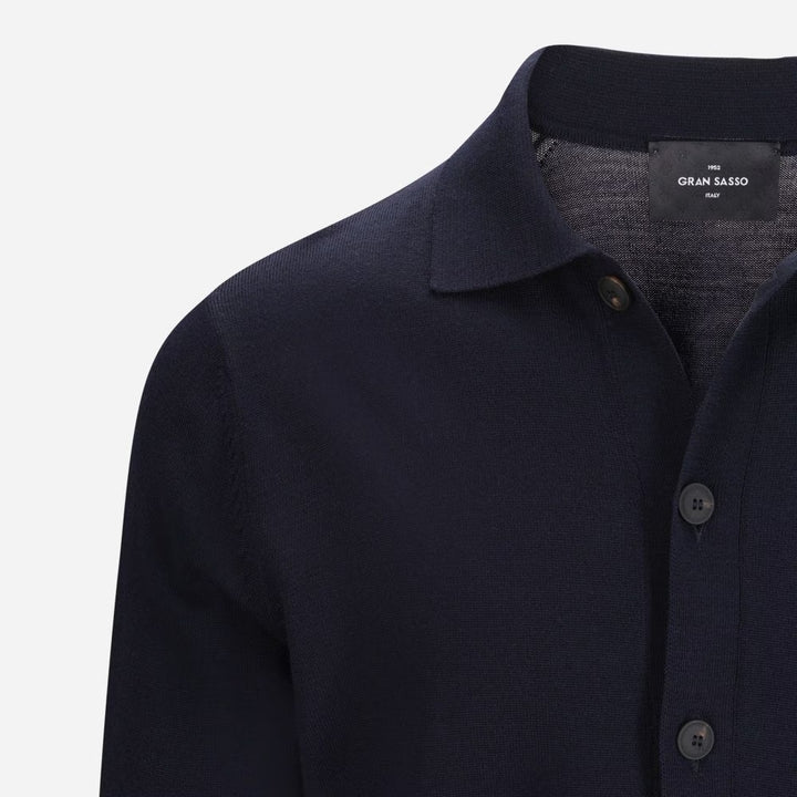 Gran Sasso Wollen Vest  – Blauw-100% lamswol-HEREN TRUIEN & VESTEN-Blauw