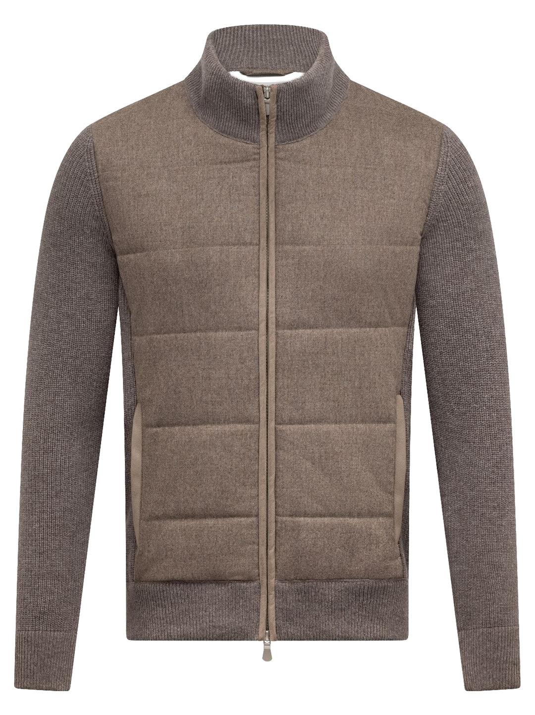 Gran Sasso Wollen Vest met Rits – Bruin-100% lamswol-HEREN TRUIEN & VESTEN-Bruin