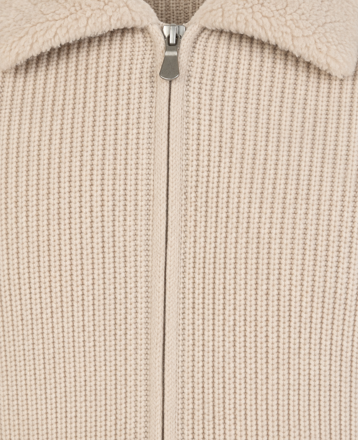 Gran Sasso Wollen Vest met Teddy-Kraag – Room-100% wol-HEREN JASSEN & JACKS-Room