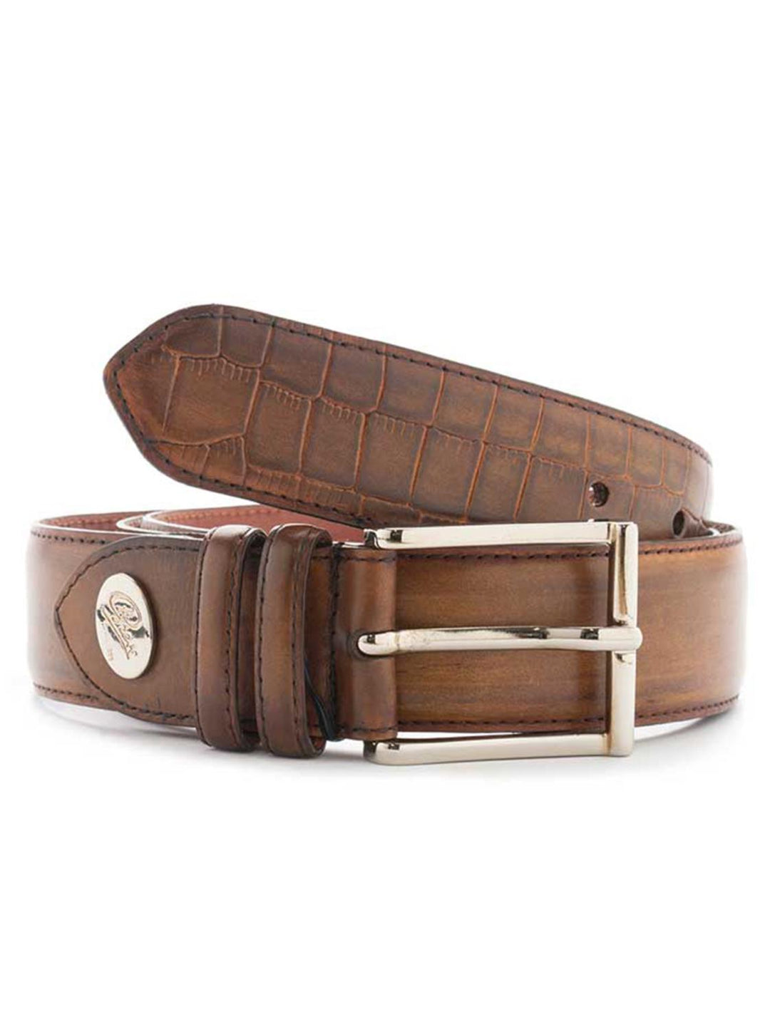 Greve riem 2974 NOCE COCCO-Leer-HEREN SCHOENEN & RIEMEN-Bruin