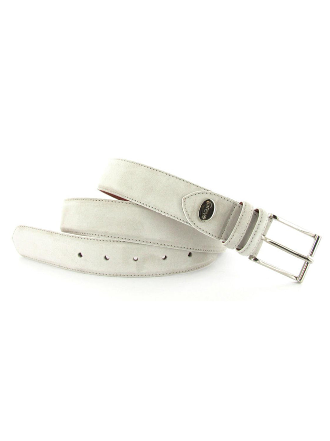 Greve riem wit-HEREN SCHOENEN & RIEMEN-Grijs