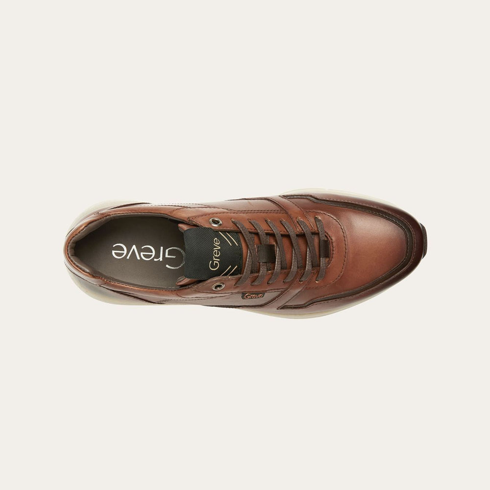 Greve Sneaker Walker Mogano Corsaro Calf-Kenmerken:<br /><br />Bovenmateriaal: Hoogwaardig leer in een rijke Oceano Donke