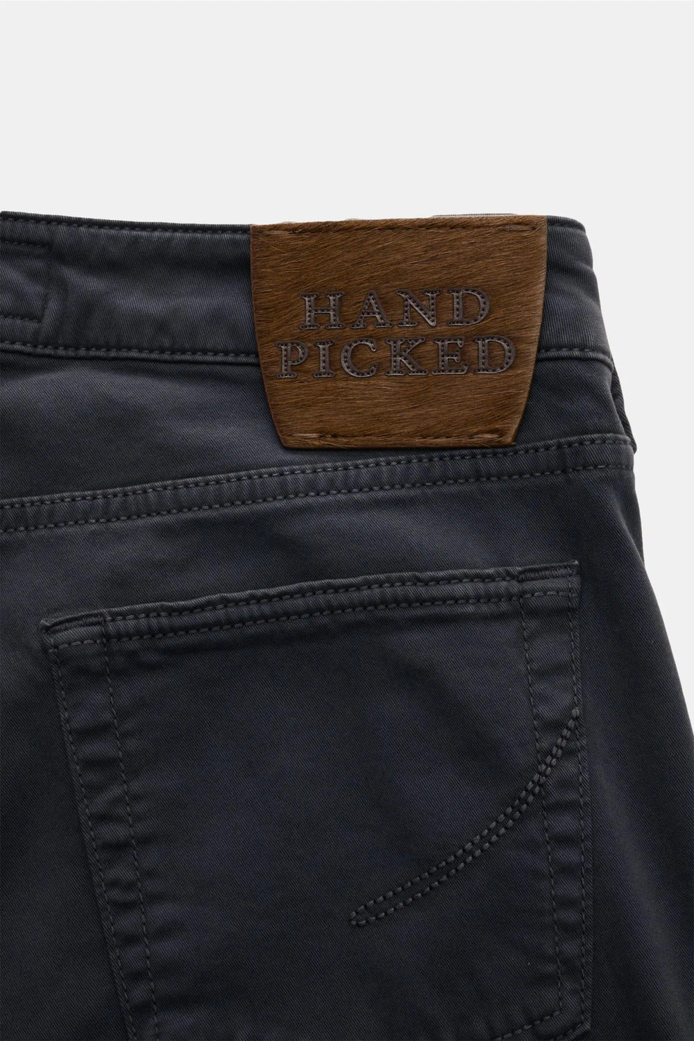 Handpicked Ravello 5-Pocket Broek – Grijs-99% katoen, 1% elastaan-HEREN BROEKEN-Grijs