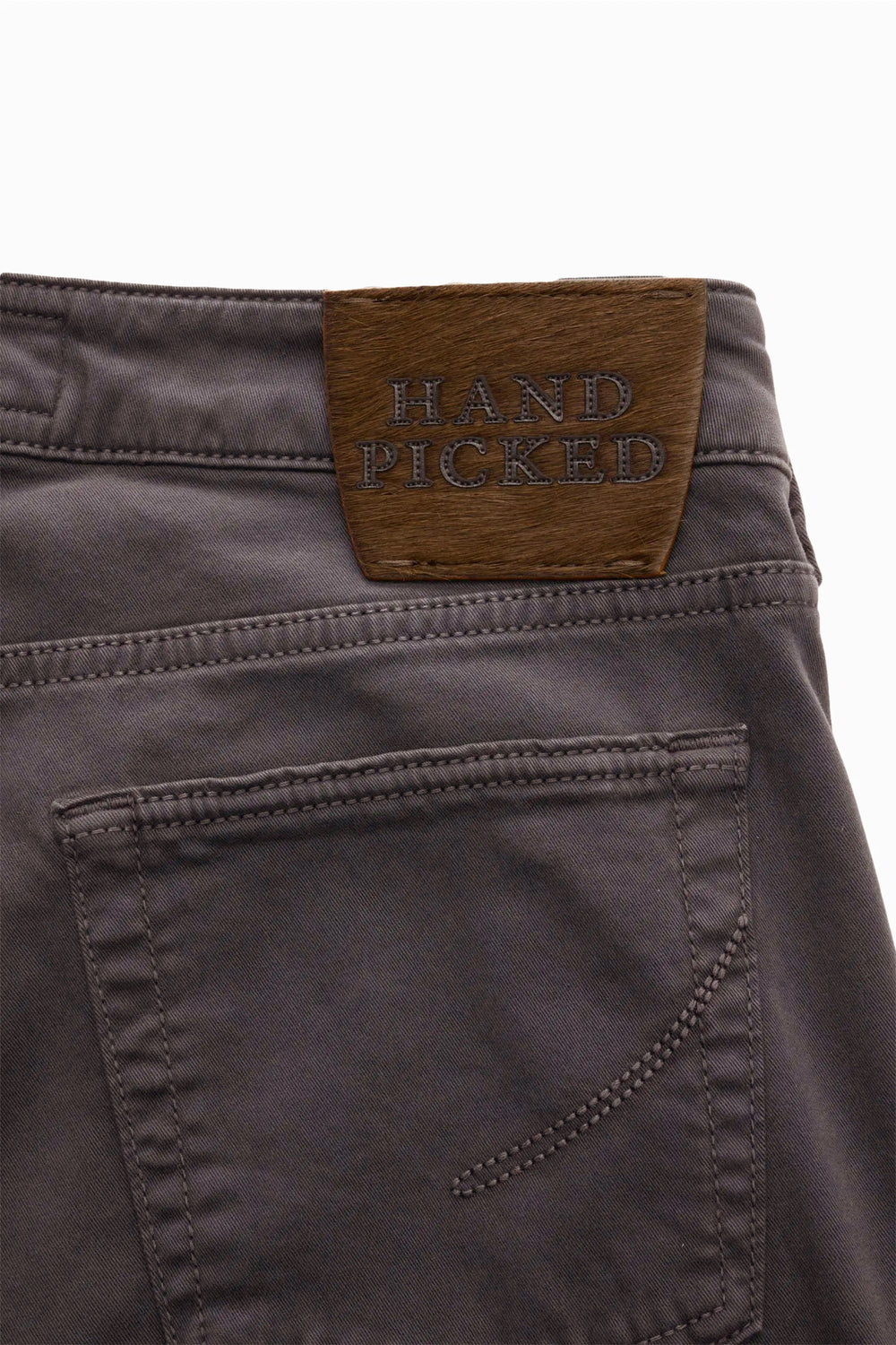 Handpicked Ravello 5-Pocket Broek – Grijs-99% katoen, 1% elastaan-HEREN BROEKEN-Grijs