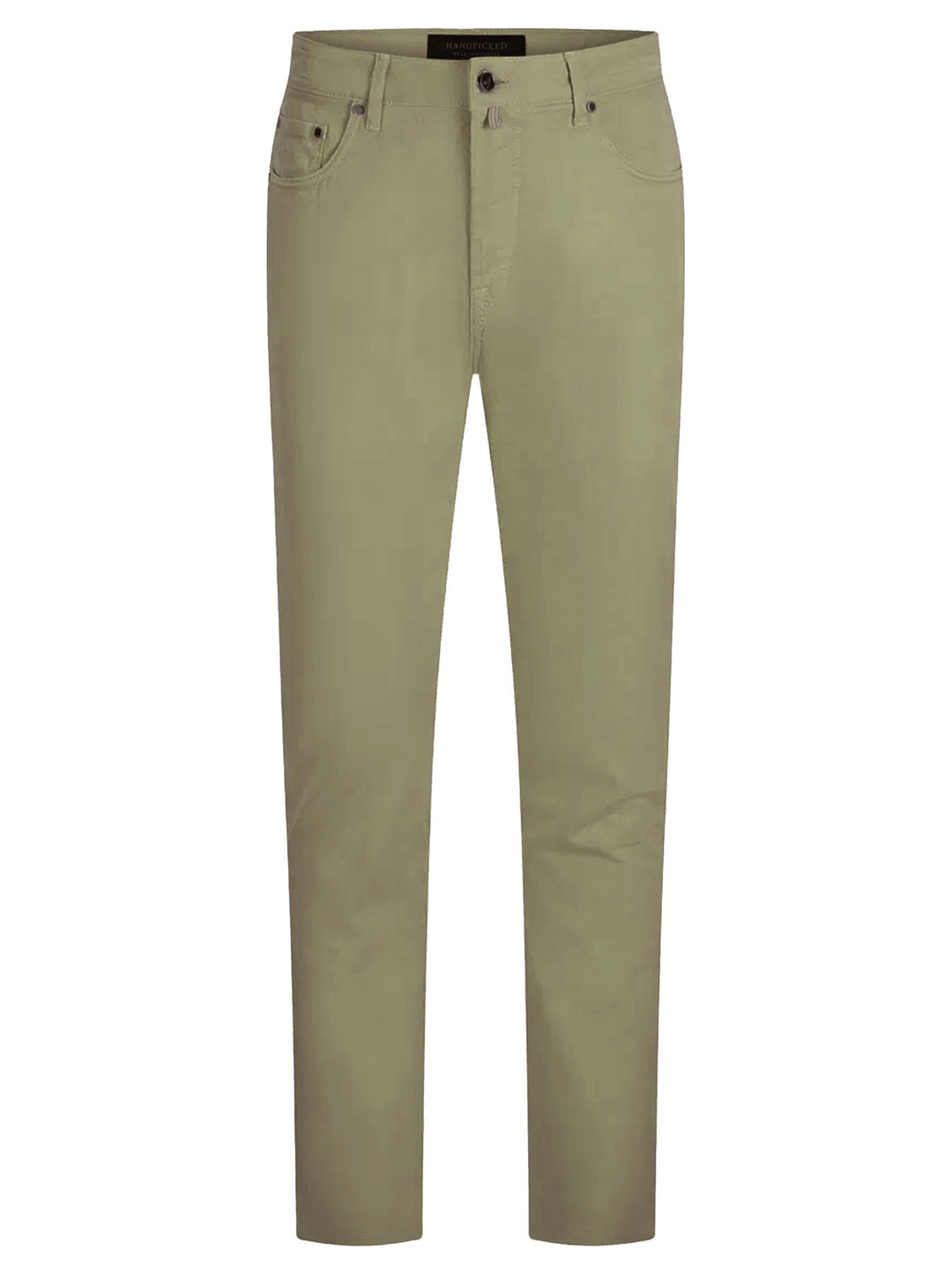 Handpicked Ravello 5-Pocket Broek - Groen-98% katoen, 2% elastaan-HEREN BROEKEN-Groen