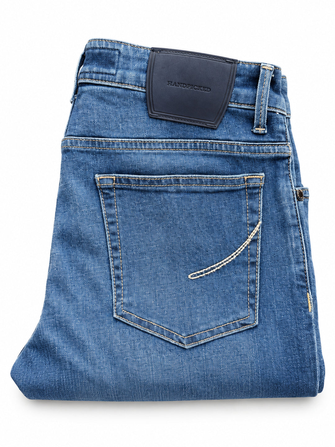 Handpicked Ravello Jeans – Blauw-94% katoen, 4% elastomeer, 2% elasthaan-HEREN BROEKEN-Blauw