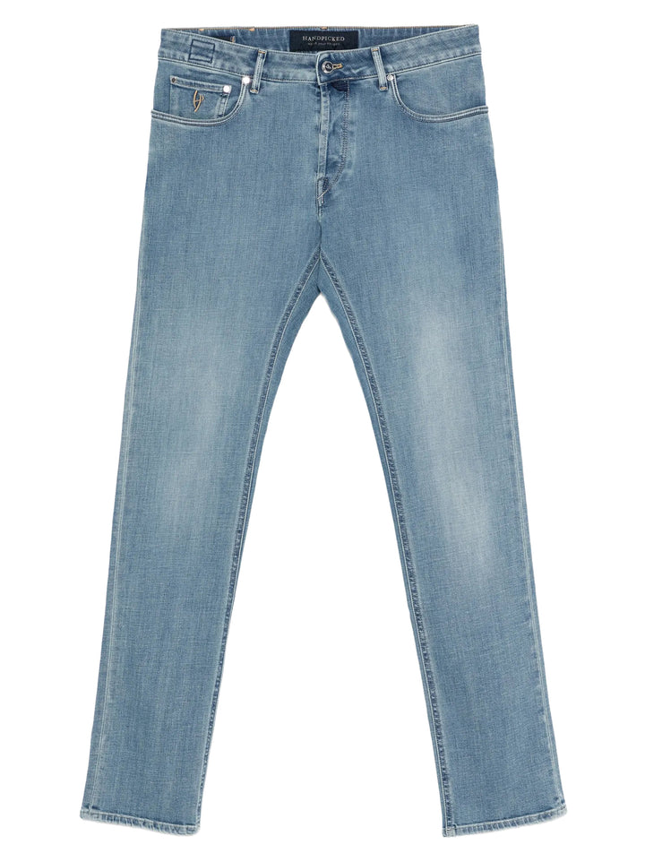 Handpicked Ravello jeans – Blauw-94% katoen, 6% elastaan-HEREN BROEKEN-Blauw