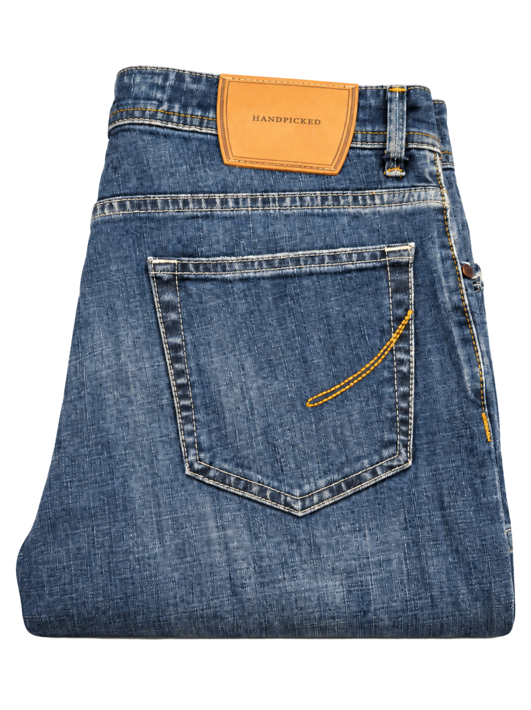 Handpicked Ravello Jeans – Blauw-98% katoen, 2% elastaan-HEREN BROEKEN-Blauw