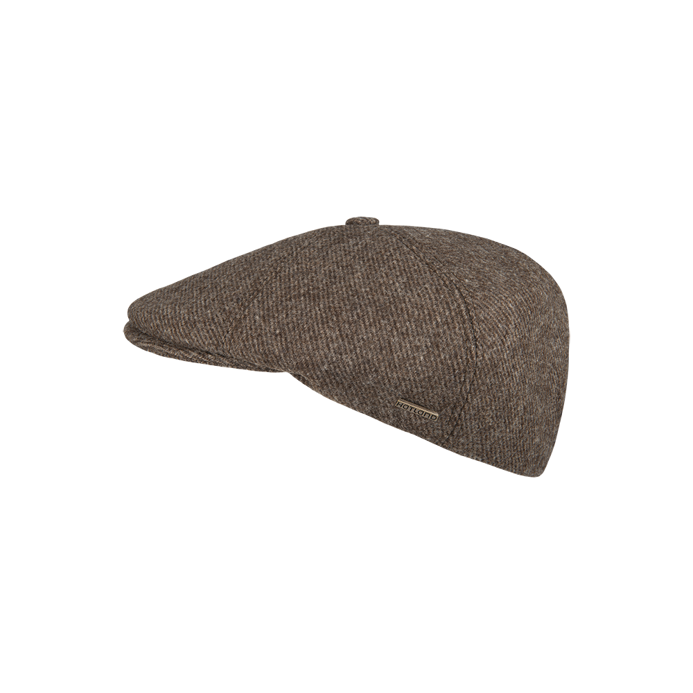 Hatland Cassius Wool Flat Cap – Bruin-100% wol-HEREN ACCESSOIRES-Bruin