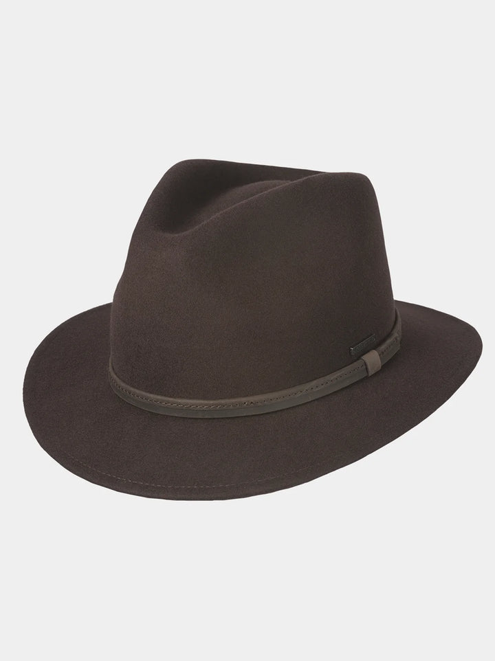 Hatland Durban Vilten Hoed – Bruin-100% wol-HEREN ACCESSOIRES-Bruin