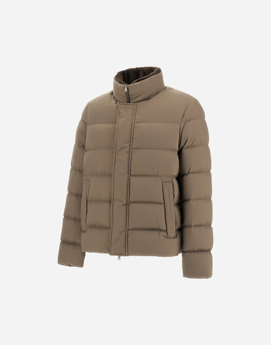 Herno Arendelle Bomberjack met Imitatiebont-100% polyester-HEREN JASSEN & JACKS-Beige