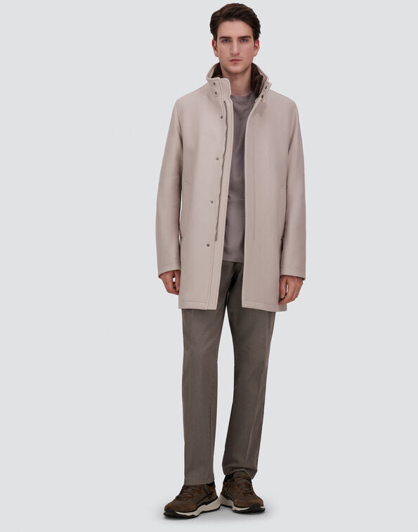 Herno Ecowool Jas met Imitatiebont – Beige-75% lamswol, 25% polyamide-HEREN JASSEN & JACKS-Beige