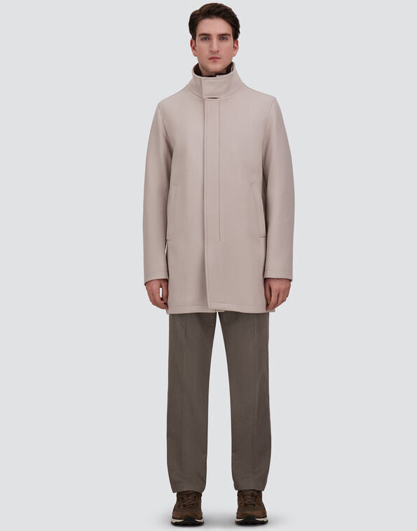 Herno Ecowool Jas met Imitatiebont – Beige-75% lamswol, 25% polyamide-HEREN JASSEN & JACKS-Beige