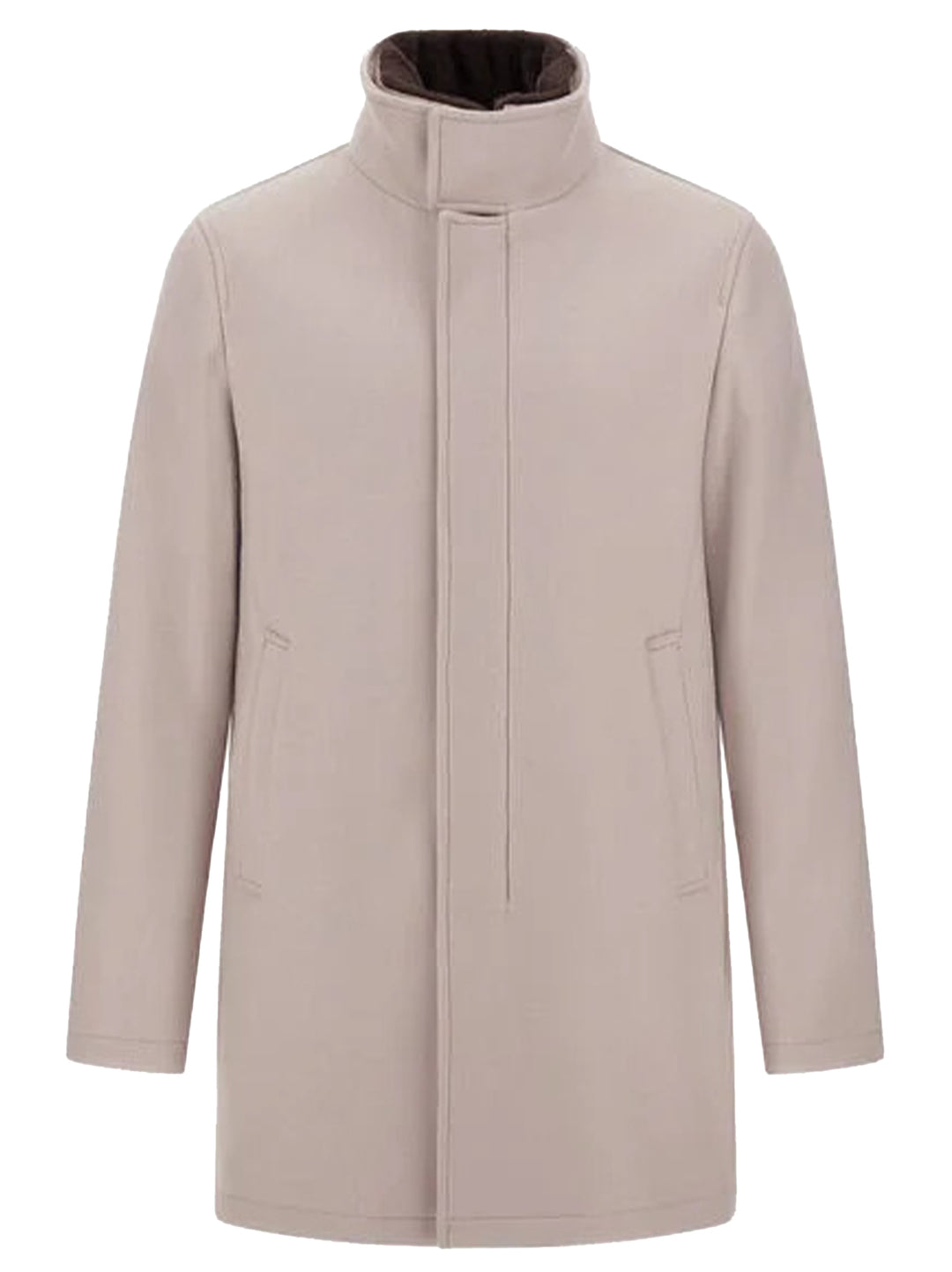 Herno Ecowool Jas met Imitatiebont – Beige-75% lamswol, 25% polyamide-HEREN JASSEN & JACKS-Beige