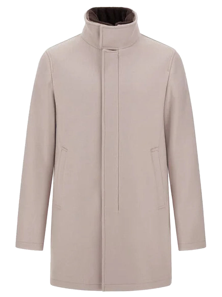 Herno Ecowool Jas met Imitatiebont – Beige-75% lamswol, 25% polyamide-HEREN JASSEN & JACKS-Beige