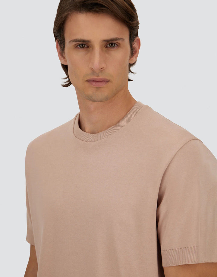 Herno Jersey knit effect T-shirt – Roze-100% katoen-HEREN POLO'S & T-SHIRTS-Roze