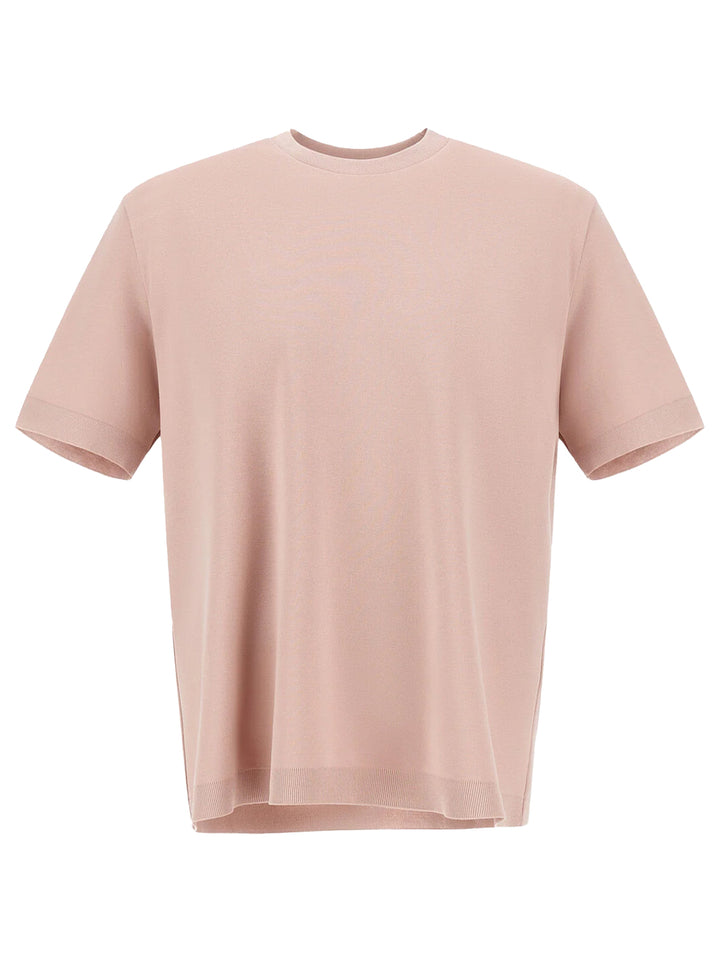 Herno Jersey knit effect T-shirt – Roze-100% katoen-HEREN POLO'S & T-SHIRTS-Roze
