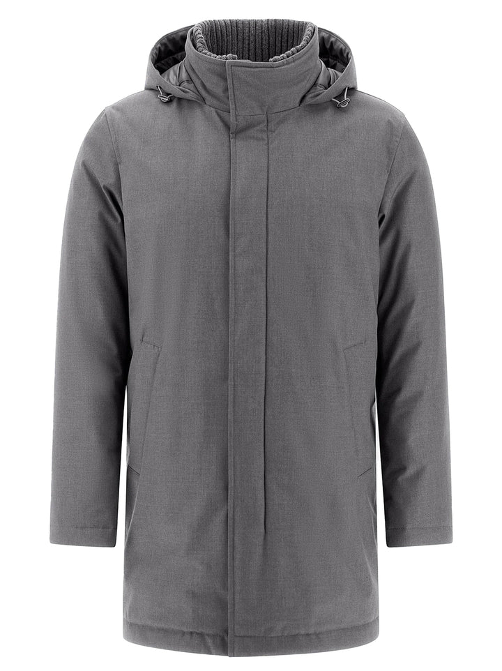 Herno New Business Down Parka – Grijs-80% polyester, 20% viskose-HEREN JASSEN & JACKS-Grijs